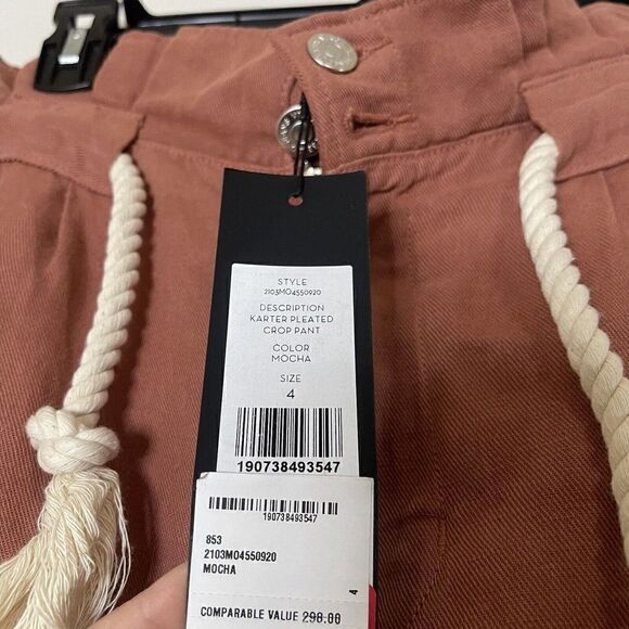 NEW! Veronica Beard Karter Paperbag Linen Blend Casual Crop Pants US 4 - Picture 3 of 7